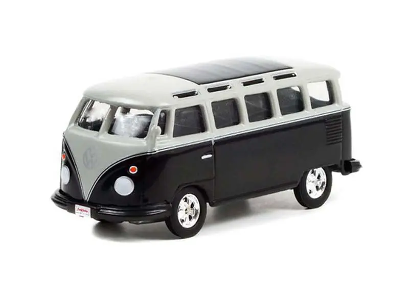 1962 Volkswagen Type 2 (T1) Custom Bus - Black And Silver W/ Black Interior (Barrett-Jackson Series 9) Diecast 1:64 Scale Model - Greenlight 37250A 1