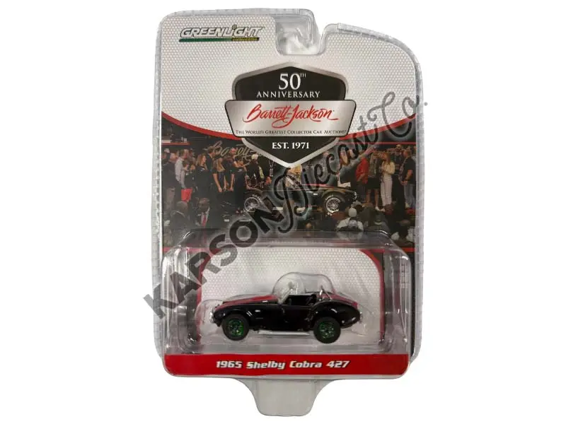 Chase 1965 Shelby Cobra 427 - Black W/ Red Stripes (Barrett-Jackson Scottsdale Edition) Series 11 Diecast 1:64 Scale Model - Greenlight 37270A 1