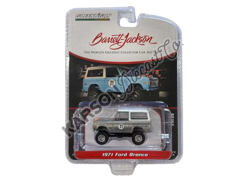 Raw Chase 1971 Ford Bronco Custom Suv Blue - Las Vegas (Barrett-Jackson Series 14) Diecast 1:64 Scale Model - Greenlight 37310F 1