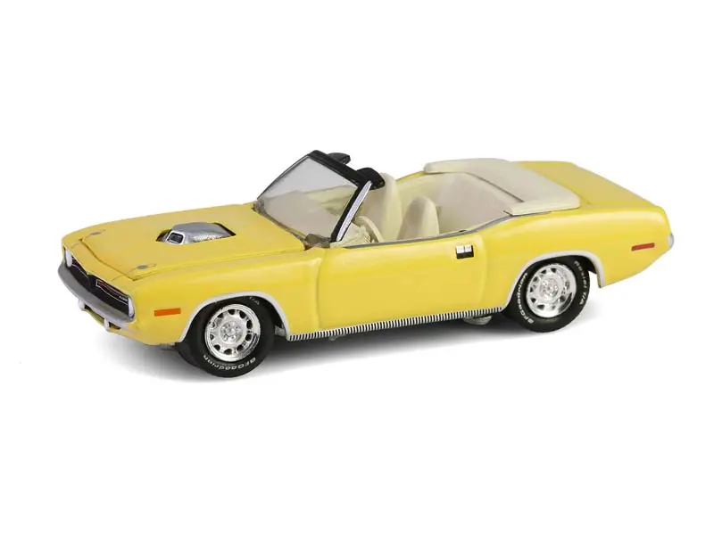 1970 Plymouth 'Cuda Convertible - Yellow (Barrett-Jackson Series 15) Diecast 1:64 Scale Model - Greenlight 37320E 1