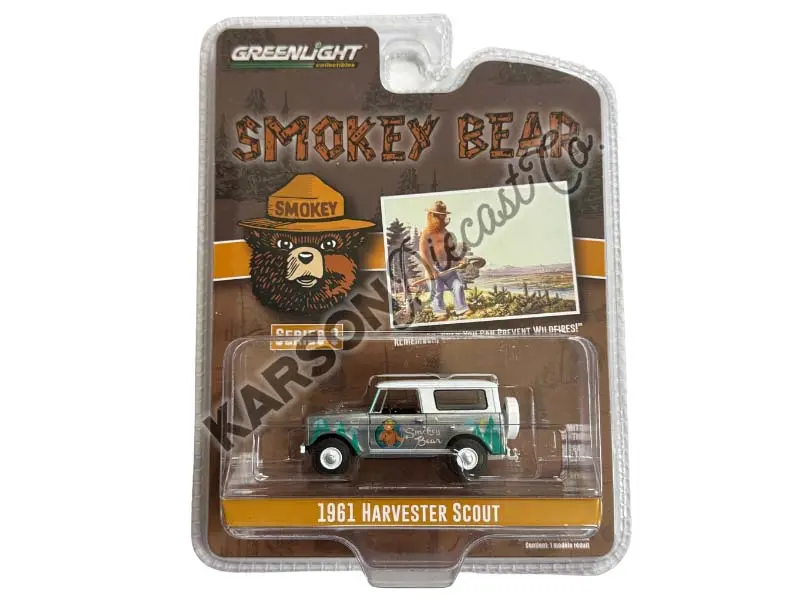 Raw Chase 1961 Harvester Scout (Smokey Bear Series 3) Diecast 1:64 Scale Model - Greenlight 38060B 1