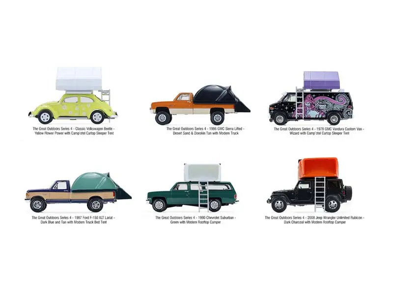(The Great Outdoors Series 4) Set Of 6 Diecast 1:64 Scale Models - Greenlight 38080 1