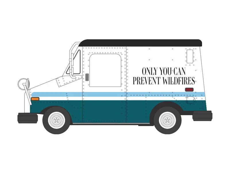 Pre-Order Long-Life Postal Delivery Vehicle (Llv) - Smokey Bear Usps Stamp (Smokey Bear Series 5) Diecast 1:64 Scale Model - Greenlight 38090A 1