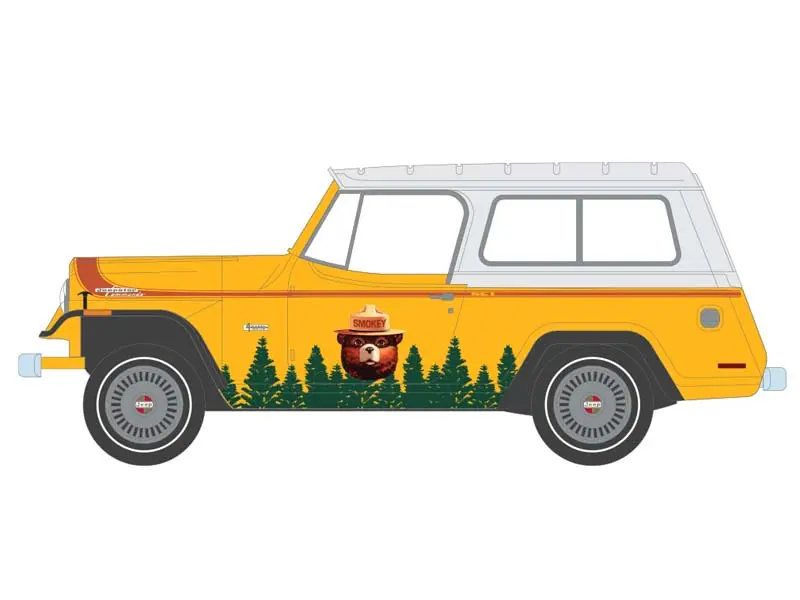 Pre-Order 1971 Jeep Jeepster Commando - Trees Are Wonderful Friends (Smokey Bear Series 5) Diecast 1:64 Scale Model - Greenlight 38090C 1