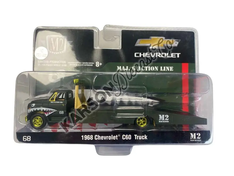 Chase 1968 Chevrolet C60 Flatbed Truck Maj. G Action Line – Auto-Haulers Diecast 1:64 Scale Model Car - M2 Machines 39100-Hs01 1