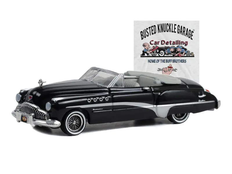 1949 Buick Roadmaster Rivera Convertible - Car Detailing (Busted Knuckle Garage Series 2) Diecast 1:64 Scale Model - Greenlight 39120A 1