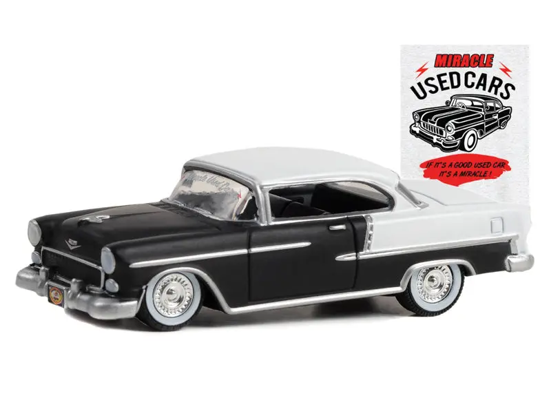 1955 Chevrolet Bel Air Lowrider - Miracle Used Cars (Busted Knuckle Garage Series 2) Diecast 1:64 Scale Model - Greenlight 39120C 1