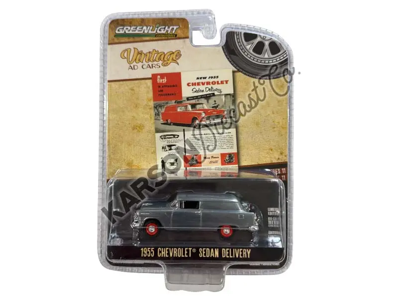 Raw Chase 1955 Chevrolet Sedan Delivery - First In Appearance And Performance (Vintage Ad Cars Series 11) Diecast 1:64 Scale Model - Greenlight 39150A 1