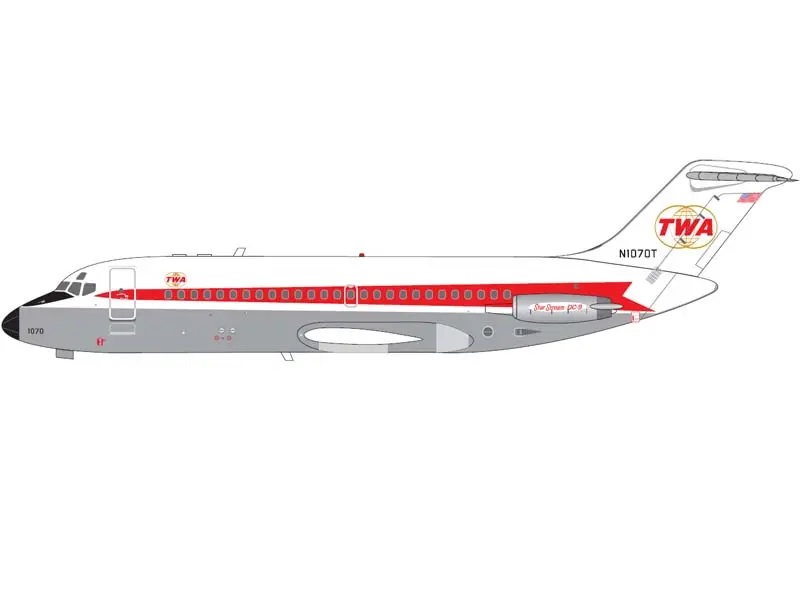 Pre-Order Trans World Airlines Dc-9-15 - N1070t (V1:400) Diecast 1:400 Scale Model - 400008 1