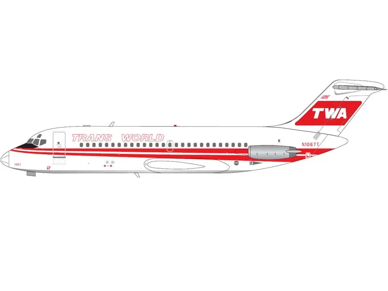 Pre-Order Trans World Airlines Dc-9-15 - N1067t (V1:400) Diecast 1:400 Scale Model - 400009 1