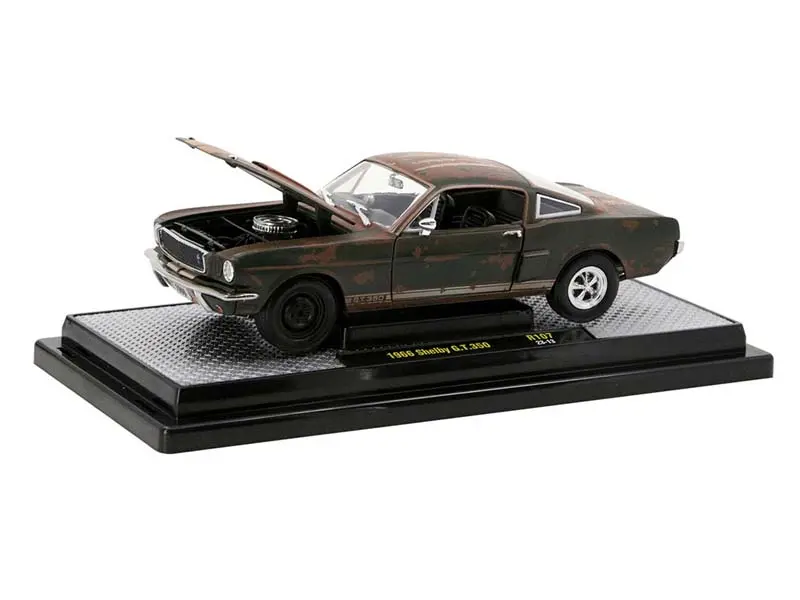 1966 Ford Mustang Shelby Gt350 – Dull Rusted Green (Release 107) Diecast 1:24 Scale Model - M2 Machines 40300-107A 1