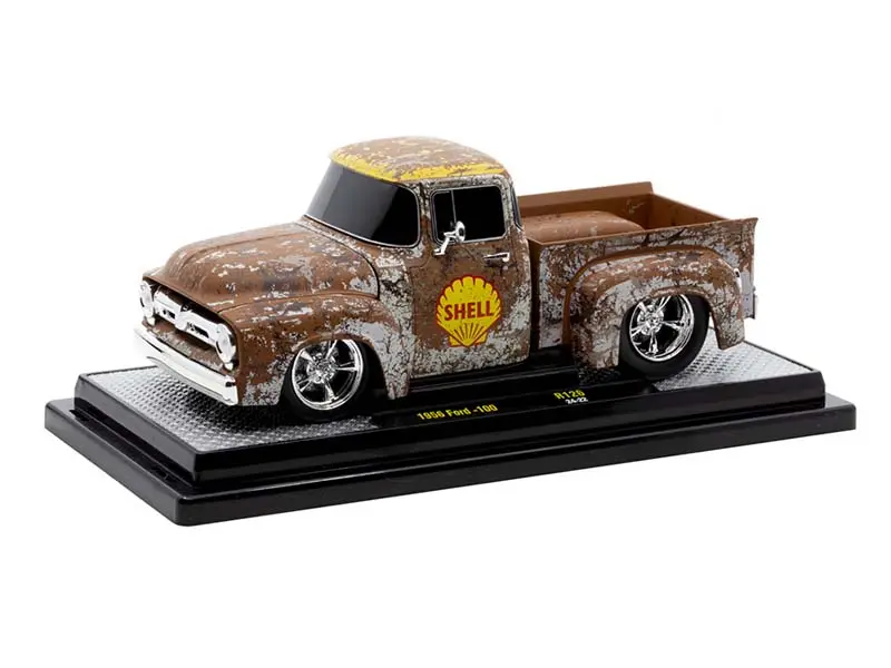 1956 Ford F-100 Shell – Weathered / Rusted Diecast 1:24 Scale Model - M2 Machines 40300-126A 1