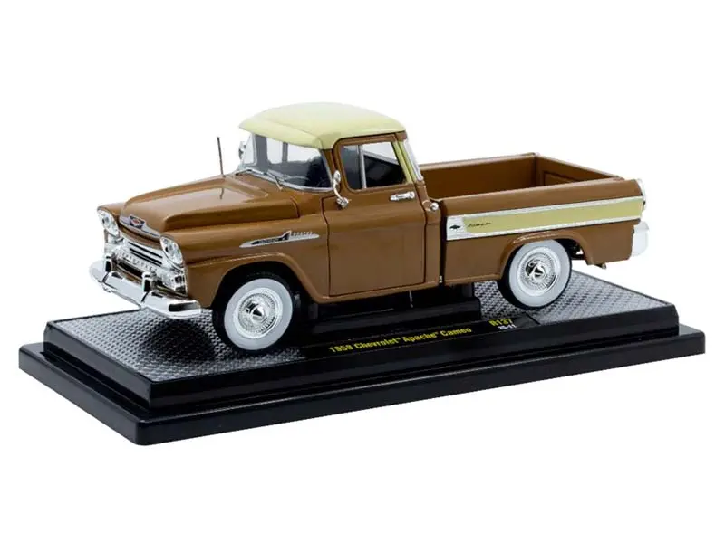 1958 Chevrolet Apache Cameo Pick Up – Brown Two-Tone (Release 137B) Diecast 1:24 Scale Model - M2 Machines 40300-137B 1