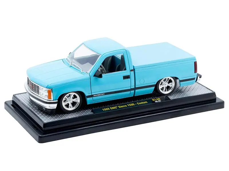 Pre-Order 1988 Gmc Sierra 1500 – Blue – Release 140B Diecast 1:24 Scale Model - M2 Machines 40300-140B 1