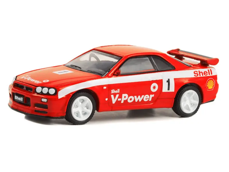 2001 Nissan Skyline Gt-R (R34) #1 Shell Racing (Shell Oil Special Edition Series 1) Diecast Scale 1:64 Model - Greenlight 41125D 1
