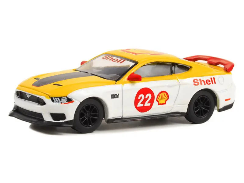 2022 Ford Mustang Mach 1 #22 Shell Racing (Shell Oil Special Edition Series 1) Diecast Scale 1:64 Model - Greenlight 41125F 1