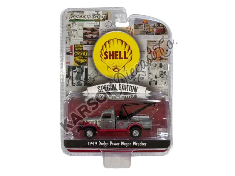 Raw Chase 1949 Dodge Power Wagon Wrecker (Shell Oil Special Edition Series 2) Diecast 1:64 Scale Model - Greenlight 41155A 1