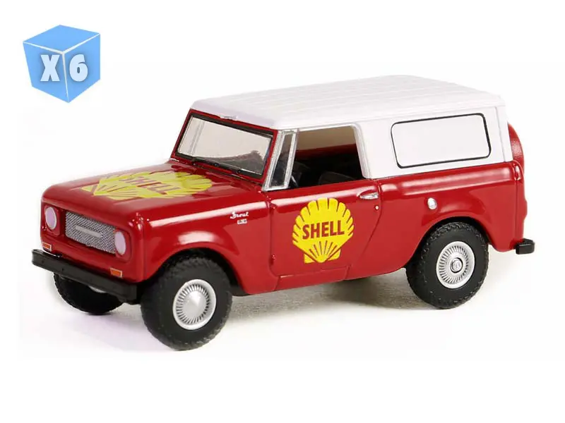 6 Pack 1968 Harvester Scout (Shell Oil Special Edition Series 2) Diecast 1:64 Scale Model - Greenlight 41155C 1