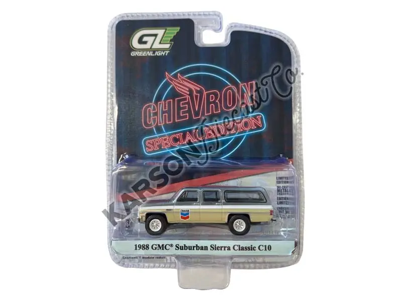 Raw Chase 1988 Gmc Suburban Sierra Classic C10 (Chevron Special Edition Series 1) Diecast 1:64 Scale Model - Greenlight 41175D 1