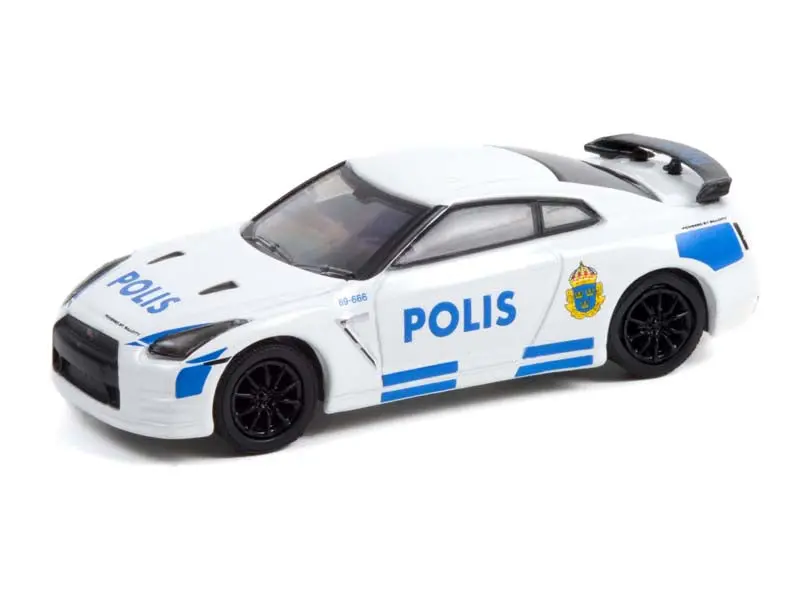 2014 Nissan Gt-R (R35) - Stockholm Sweden Polis (Hot Pursuit Series 40) Diecast 1:64 Scale Model - Greenlight 42980D 1