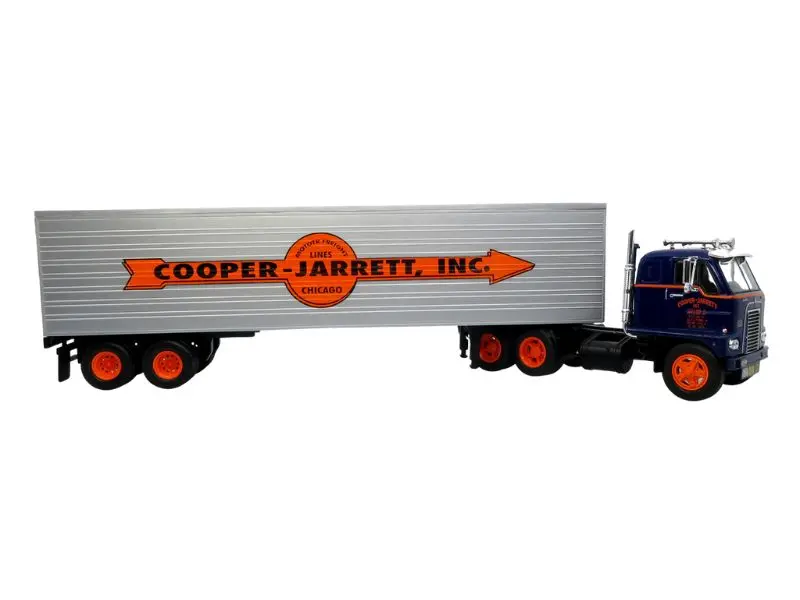 1959 International Dcof-405 W/ Trailer: Cooper Jarrett Inc. Diecast 1:43 Scale Model - Iconic Replicas 43-0637 1