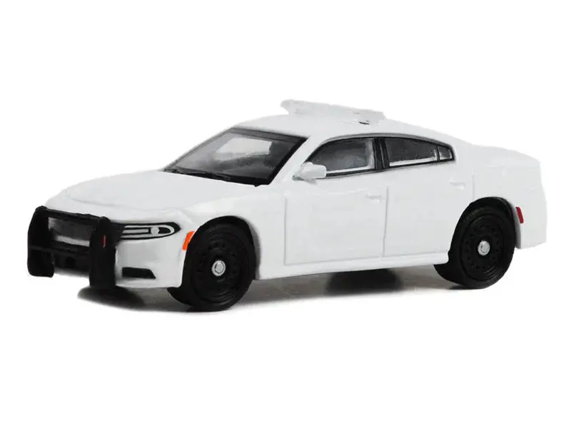 2022 Dodge Charger Pursuit White - Hot Pursuit W/ Lights Diecast 1:64 Scale Model - Greenlight 43002 1