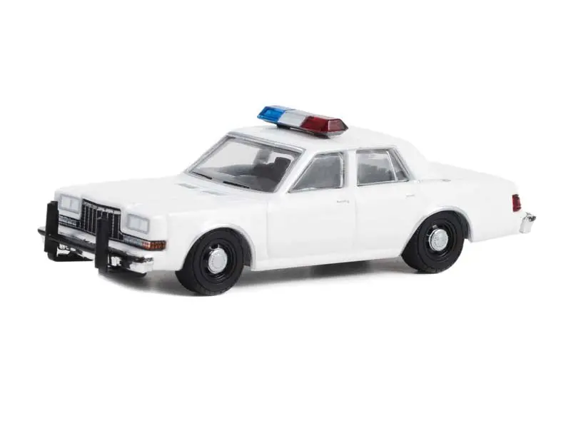 1980-89 Dodge Diplomat White W/ Lights - Hot Pursuit Diecast 1:64 Scale Model Car - Greenlight 43006 1