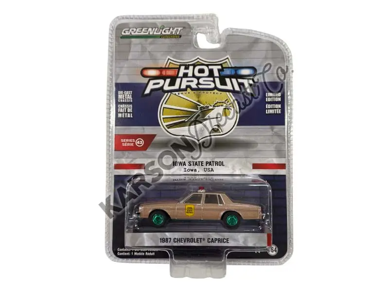 Chase 1987 Chevrolet Caprice - Iowa State Patrol (Hot Pursuit Series 43) Diecast 1:64 Scale Model - Greenlight 43010B 1