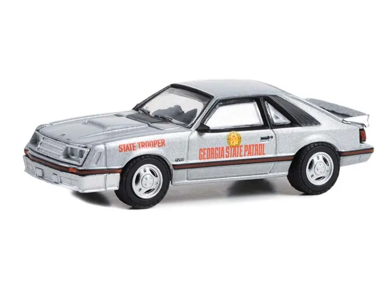 1982 Ford Mustang Gt - Georgia State Patrol State Trooper Test Car (Hot Pursuit) Series 44 Diecast 1:64 Scale Model Car - Greenlight 43020A 1