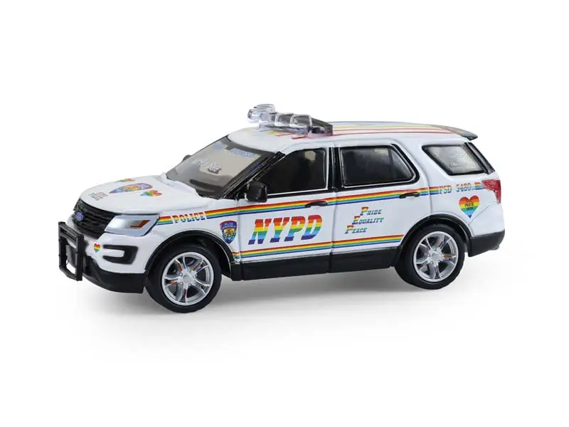2016 Ford Explorer - Nypd Pride Livery (Hot Pursuit Series 47) Diecast 1:64 Scale Model - Greenlight 43050C 1