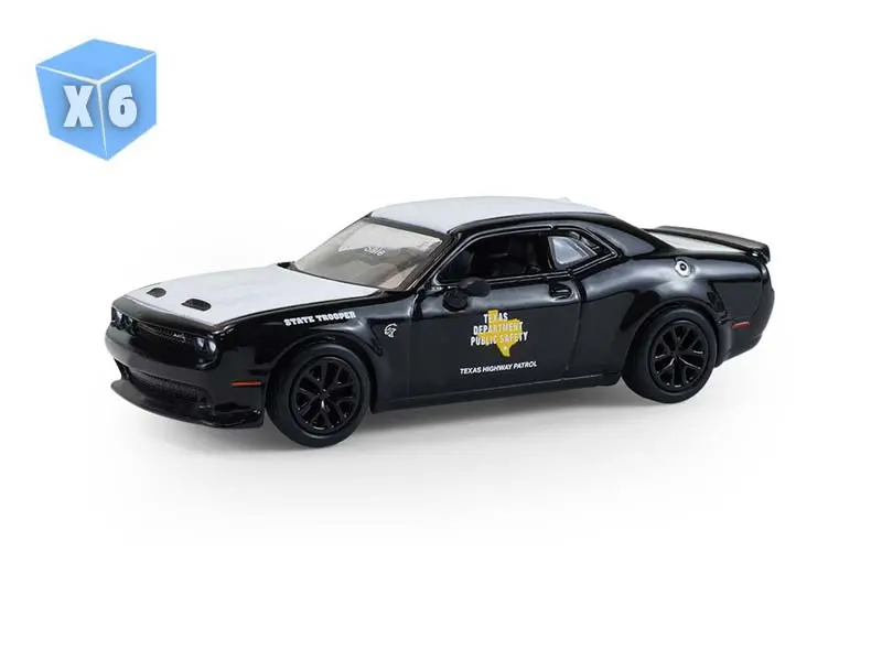 6 Pack 2020 Dodge Challenger Srt Hellcat - Texas Department Of Public Safety (Hot Pursuit Series 47) Diecast 1:64 Scale Model - Greenlight 43050E 1