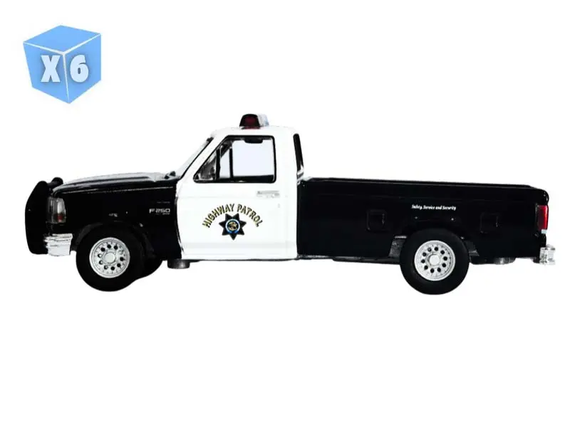 Pre-Order - 6 Pack 1996 Ford F-250 - California Highway Patrol (Hot Pursuit Series 48) Diecast 1:64 Scale Model - Greenlight 43060B 1