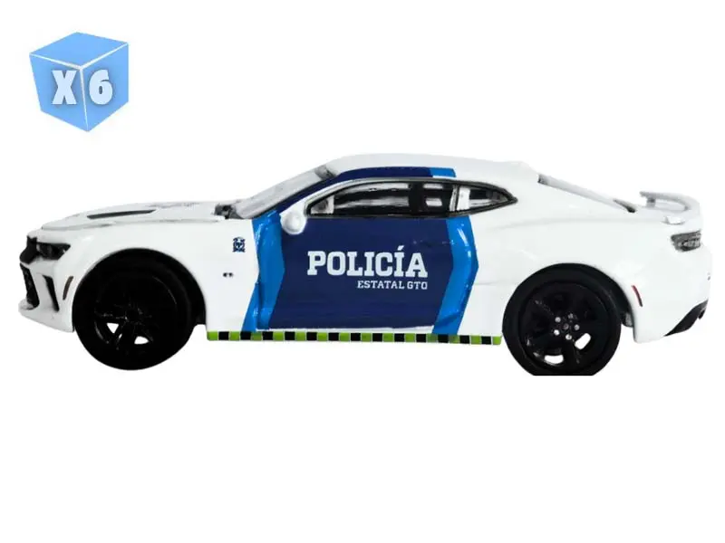 Pre-Order - 6 Pack 2017 Chevrolet Camaro - Policia Estatal Gto (Hot Pursuit Series 48) Diecast 1:64 Scale Model - Greenlight 43060D 1
