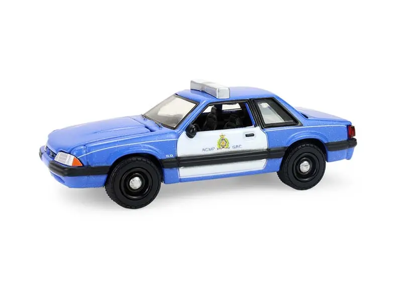 1991 Ford Mustang - Royal Canadian Mounted Police (Hot Pursuit - Canada Special Edition) Diecast 1:64 Scale Model - Greenlight 43065A 1
