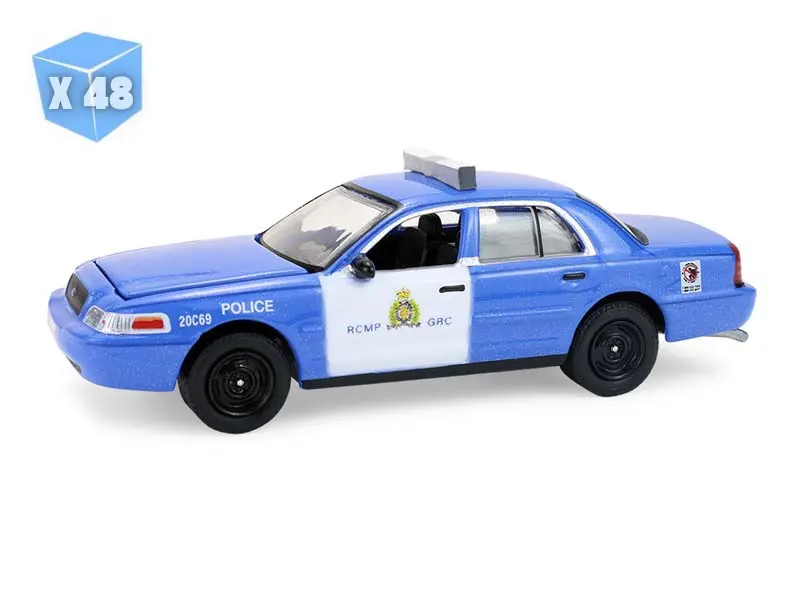 48 Pack 2008 Crown Victoria Police Interceptor – Royal Canadian Mounted Police (Hot Pursuit - Canada Special Edition) Diecast 1:64 Scale Model - Greenlight 43065B 1