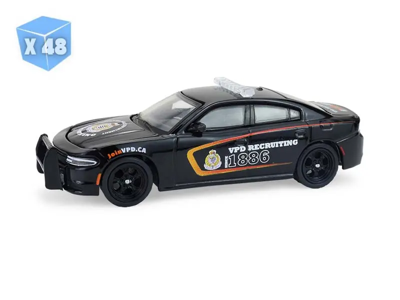 48 Pack 2018 Dodge Charger - Vancouver Recruitment (Hot Pursuit - Canada Special Edition) Diecast 1:64 Scale Model - Greenlight 43065C 1