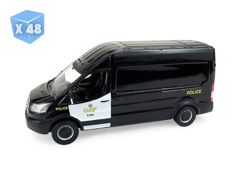 48 Pack 2015 Ford Transit - Ontario Provincial Police Opp (Hot Pursuit - Canada Special Edition) Diecast 1:64 Scale Model - Greenlight 43065D 1