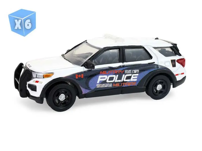 6 Pack 2024 Ford Police Interceptor Utility - Canada Military (Hot Pursuit - Canada Special Edition) Diecast 1:64 Scale Model - Greenlight 43065E 1