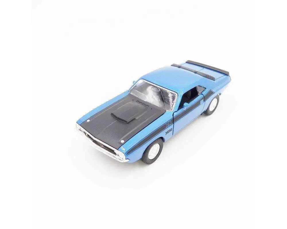1970 Dodge Challanger T/A Blue 5" Diecast Model Pullback - Welly - 43663Bl 1