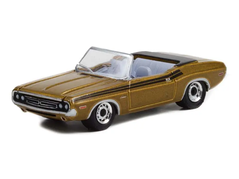 1971 Dodge Challenger 340 Convertible Gold - The Mod Squad (Hollywood Series 34) Diecast 1:64 Scale Model - Greenlight 44940A 1