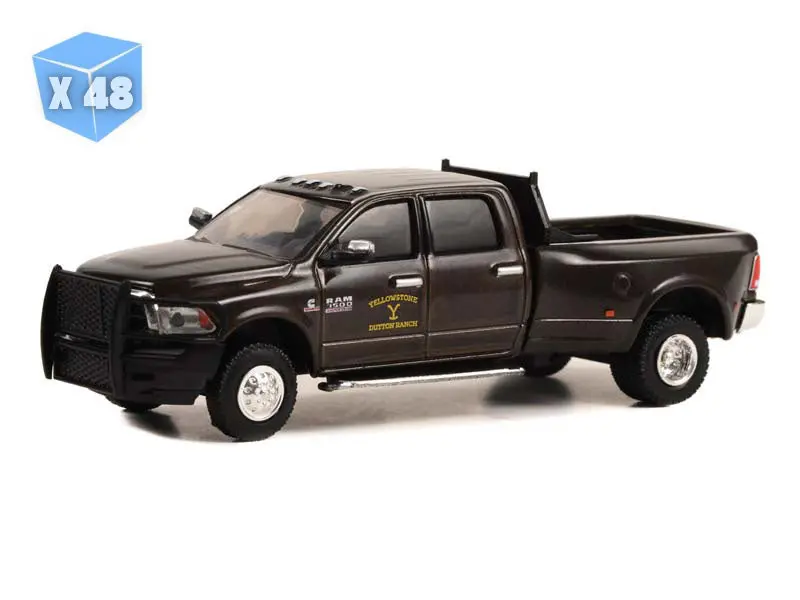 48 Pack 2017 Ram 3500 Laramie Dually - Yellowstone Dutton Ranch (Hollywood Series 38) Diecast 1:64 Scale Model - Greenlight 44980F 1