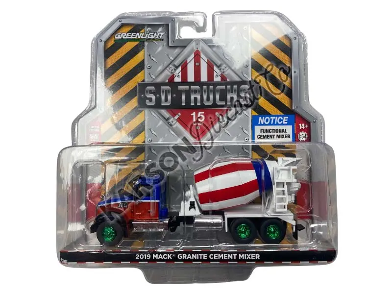 Chase 2019 Mack Granite Cement Mixer (S.D. Trucks) Series 15 Diecast 1:64 Scale Model - Greenlight 45150C 1