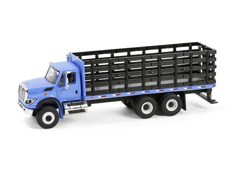 2018 International Workstar Platform Stake - Blue (S.D. Trucks Series 19) Diecast 1:64 Scale Model - Greenlight 45190B 1