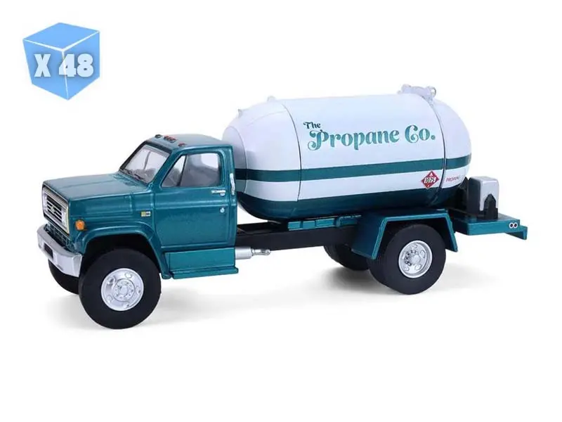 48 Pack 1982 Chevrolet C-60 Propane Truck – White & Green Metallic (S.D. Trucks Series 20) Diecast 1:64 Scale Model - Greenlight 45200B 1