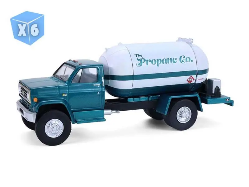 6 Pack 1982 Chevrolet C-60 Propane Truck – White & Green Metallic (S.D. Trucks Series 20) Diecast 1:64 Scale Model - Greenlight 45200B 1