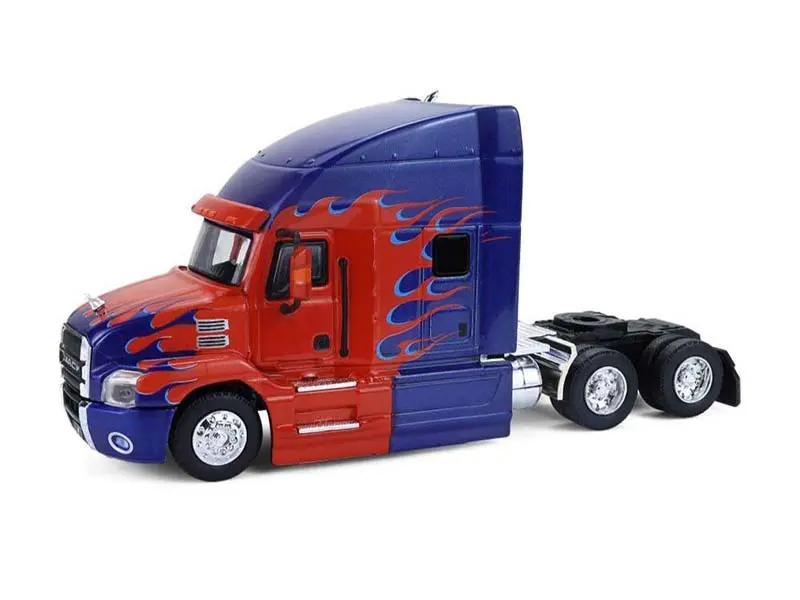 2019 Mack Anthem Truck Cab – Red & Blue Flames (S.D. Trucks Series 20) Diecast 1:64 Scale Model - Greenlight 45200C 1