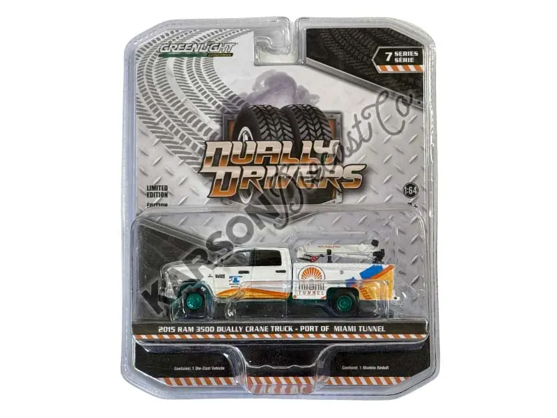 Chase 2015 Ram 3500 Crane Truck - Port Of Miami Tunnel (Dually Drivers Series 7) Diecast 1:64 Model - Greenlight 46070C 1
