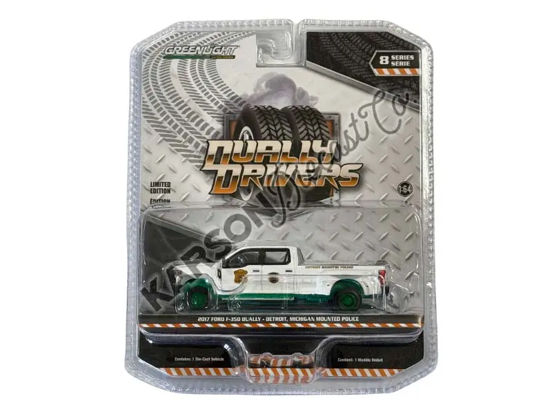 Chase 2017 Ford F-350 Super Duty Dually - Detroit Michigan Mounted Police (Dually Drivers Series 8) Diecast 1:64 Scale Model - Greenlight 46080D 1