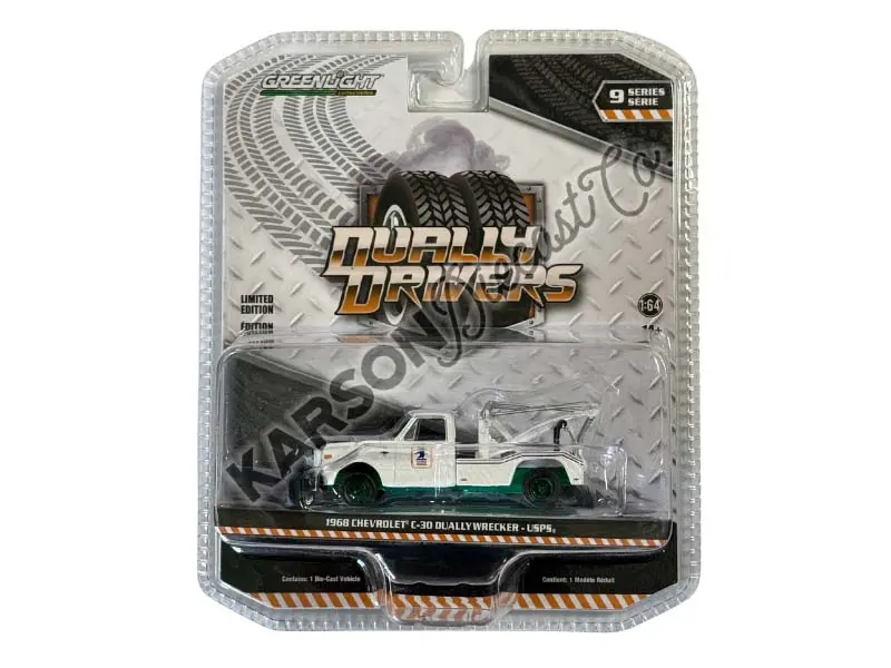 Chase 1968 Chevrolet C-30 Dually Wrecker - United States Postal Service (Dually Drivers Series 9) Diecast 1:64 Scale Model - Greenlight 46090A 1