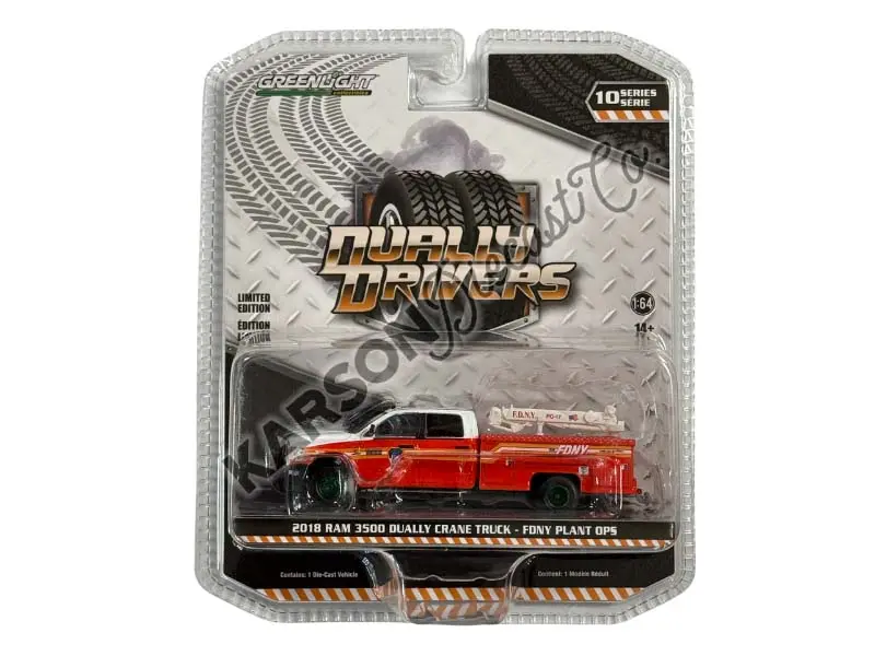 Chase 2018 Ram 3500 Dually Crane Truck - Fdny Plant Ops (Dually Drivers Series 10) Diecast 1:64 Scale Model - Greenlight 46100D 1